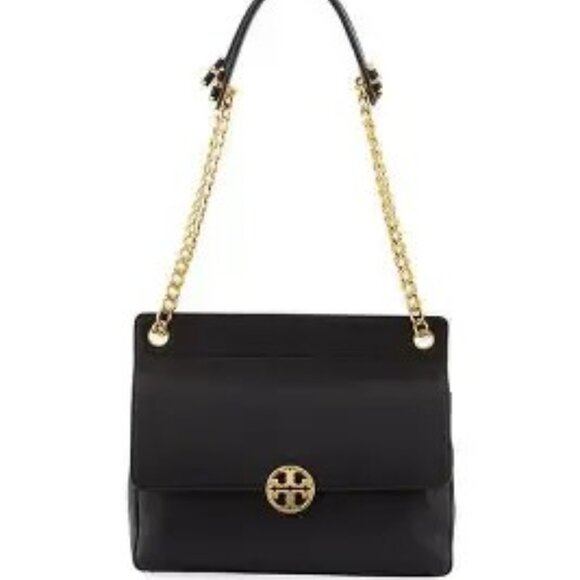 Tory Burch Stunning Chelsea Black Leather Convertible Shoulder/Crossbody - Picture 4 of 13